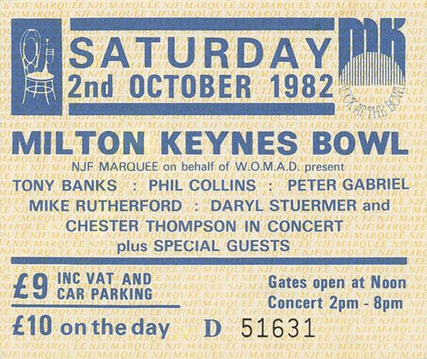 Genesis Reunion Milton Keynes Ticket