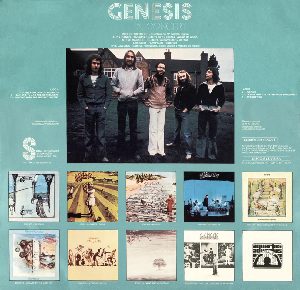 Genesis In Concert LP, Rückseite Cover