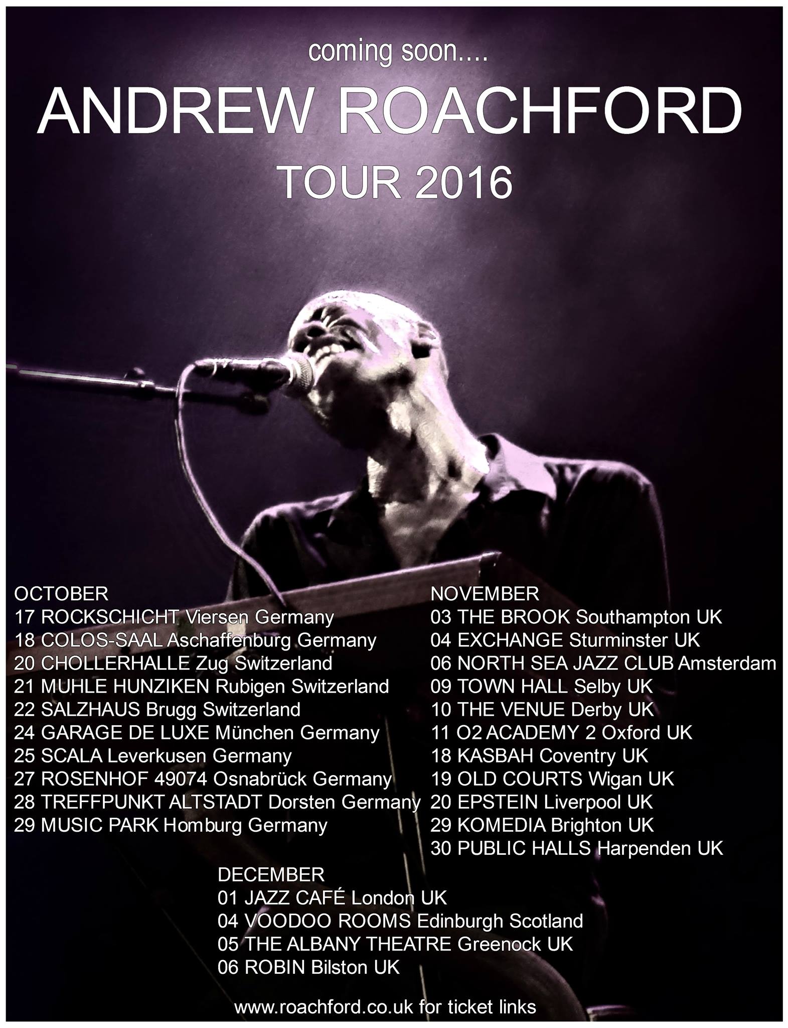 Andrew Roachford setzt seine "Encore"-Tour fort