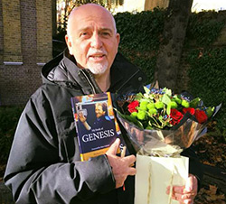 Peter Gabriel with Richards book